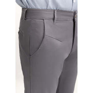 Pantalones Chinos Casuales Elegantes Color Caqui, 100% Algodón, Cintura Media, Corte Recto, Logotipo Personalizable, Teñido Liso, con Cierre - Product Image 1