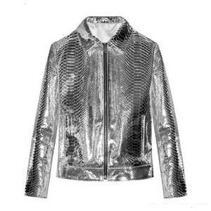 OEM Custom Cowhide <b>Genuine</b> 100% Leather Windproof Cotton <b>Nylon</b> Jacket Zipper Closure Men Leather Jacket - Product Image 3