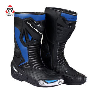 Botas de Motociclismo de Carreras, Calzado de Cuero para Pista con Protección de Tobillo, Suela Antideslizante para Motociclistas, Equipo Profesional, Estándar CE Prime - Product Image 1