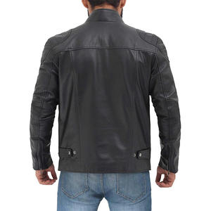 Vestes Slim en cuir enduit pour hommes avec col montant, design à capuche, style de rue personnalisé - Product Image 4