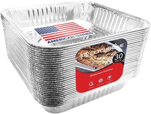 Aluminum <b>Pans</b> 8x8 Disposable Foil <b>Pans</b> (20 Pack) - 8 Inch Square <b>Pans</b> - Tin Foil <b>Pans</b> Great for Cooking, Heating, Storing - Product Image 3