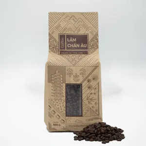Granos de café tostado Arábica de 500g, venta al por mayor, servicio OEM/ODM, uso de café energético con agua hirviendo, embalaje en caja hecho en Vietnam - Product Image 1