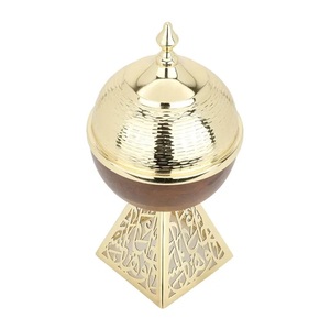 Cazuela Islámica con Tapa de Cúpula Dorada, Base de Acero Inoxidable, Caligrafía Árabe, Soporte Metálico, 33 cm de Diámetro, Ecológica - Product Image 1