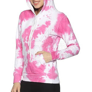 Sudadera con capucha personalizada Tie Dye para mujer, ajuste de gran tamaño, tela cómoda de mezcla de algodón, pedidos a granel, Sudadera con capucha transpirable - Product Image 2