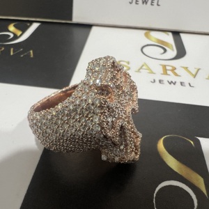 Anillo de Plata de Ley 925 con Diamantes Cultivados en Laboratorio, Estilo Hip Hop, Color Oro Rosa, Personalizable, de Lujo, para Mujer - Product Image 3