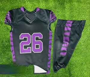 Uniformes de football américain de jeunesse de sublimation conçus sur mesure de la plus haute qualité pantalon intégré en jersey sergé - Product Image 1