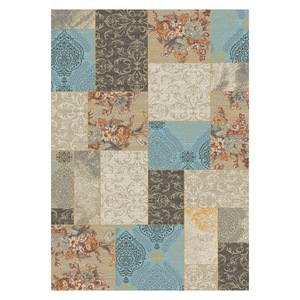 Tapis de salon en chenille antidérapant, imprimé numériquement, style anatolien traditionnel, couleur terre cuite et or, lavable en machine, vente en gros - RUGS DEPOT LXDP-0259 - Product Image 1