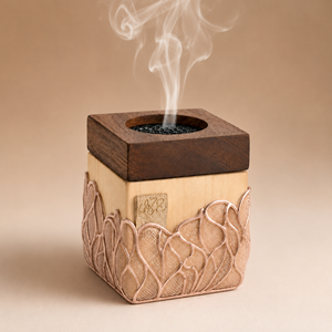 Quemador de Incienso de Madera con Envoltura de Tela Negra, Hecho a Mano, Porta Incienso Aromático, Uso en Todas las Estaciones, Decoración del Hogar, Regalo para Ramadán y Eid, Fragancia - Product Image 5