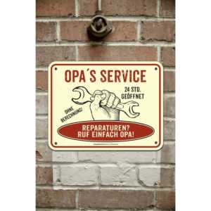 Panneaux de signalisation pour cour et pelouse Opa's Service Yard & Lawn Signs, produit de haute qualité en tôle. - Product Image 1