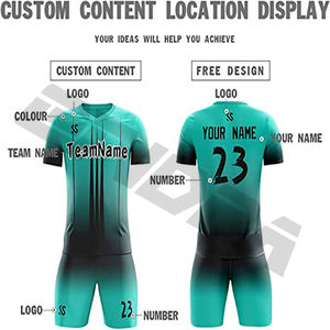 Maillot de football bleu à séchage rapide personnalisé pour hommes, vêtements de football en club d'entraînement, uniformes de club aux taux de gros - Product Image 3