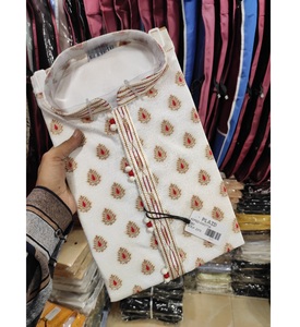 Traditional White Soft Silk <b>Kurta</b> For <b>Men's</b> Designed Ceremonies For Festival Wear's Indian Supplier - Product Image 2