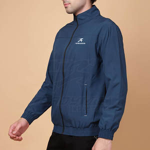 เสื้อแจ็กเก็ตการฝึกอบรมแบบมีซิปของผู้ชายสำหรับฤดูหนาวเส้นสายสะอาดและหางตกเล็กน้อยเพื่อความคุ้มครอง - Product Image 3