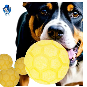 Giocattoli da Masticare per Cani Sostenibili Giallo Fluorescente, Palla Luminosa in Gomma Ecologica Resistente 5cm per Cani Piccoli/Medi/Grandi, Moda Notturna - Product Image 1