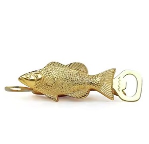 Abrebotellas Premium de latón, personalizable, perfecto para obsequios, cervecerías, decoración de bares, abridor de forma de pez de alta exigencia - Product Image 1