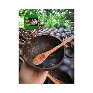 NATURAL <b>COCONUT</b> <b>SHELL</b> BOWL POLISHED OUTSIDE ECO MATERIAL PERFECT FOR TABLETOP DECORATION AND CATERING - Product Image 5