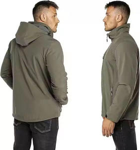 Men's Outdoor Lightweight Softshell <b>Jacket</b> <b>Fleece</b> <b>Lined</b> Hooded Windbreaker Water Resistant Winter Hiking Stand Collar Formal - Product Image 3