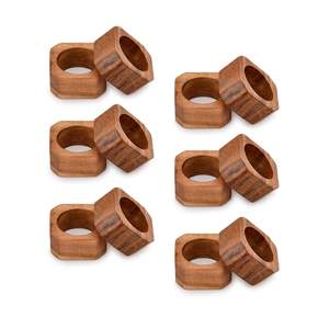 Anneaux de serviette en bois vintage personnalisés, porte-serviettes personnalisable pour table de cuisine, pour mariages et fêtes, en provenance d'Inde - Product Image 3