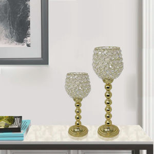 Votivos de cristal hechos a mano con base redonda de oro perfectos para decoración y ambiente de iluminación elegante para el hogar y el hotel - Product Image 2