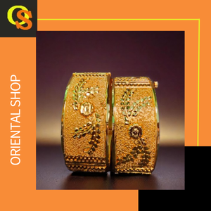 Bracelets de conception unique sertis de bracelets de style moderne plaqués or 22 carats pour femmes portant des bijoux par les exportateurs - Product Image 3