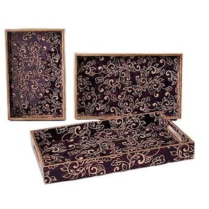 Plateau Meena en bois pour café et jus de fruits servant des plateaux ménagers abordables imprimés de logo personnalisé à vendre plateau de service alimentaire de luxe - Product Image 1