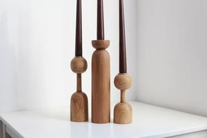 Ensemble de bougeoirs en bois faits à la main, vente chaude, pour la décoration de la maison, Noël, salon et table à manger, meilleur prix - Product Image 4