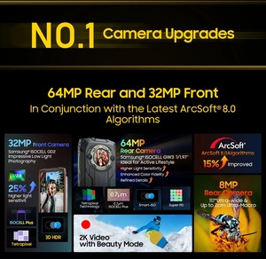 Blackview BV9300 <span class=keywords><strong>PRO</strong></span> Smartphone robusto 12GB 256GB Helio G99 6.7 'cellulare 64MP 15080mAh doppio Display cellulare - Product Image 6
