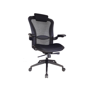 Chaise de bureau ART Executive avec accoudoirs réglables en hauteur, dossier ouvert, base pivotante - Design moderne pour salles de jeux - Product Image 1