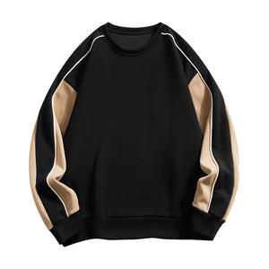 Sudadera con capucha de línea de retazos de cadera para Hombre | Otoño Retro Streetwear Fleece Pullover Digital Oversized Eco-Friendly Sudaderas - Product Image 5