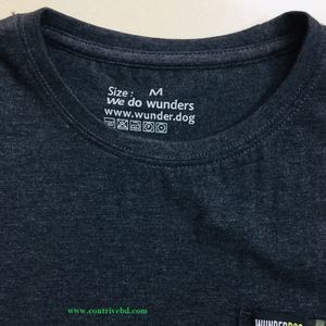 T-shirt unisexe de haute qualité à col rond et manches courtes, en tissu jersey respirant en mélange de coton et de viscose, avec motif lettres et devant non tissé - Product Image 3