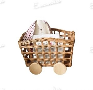 Juguetes hechos a mano de ratán para niños, cuna de muñeca de alta calidad, cuna de muñeca de ratán infinito para niños, cuna de muñeca con ruedas - Product Image 5