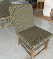 Chaise d'appoint rembourrée en bois massif, tissu géométrique, sièges personnalisés pour invités, mobilier d'hôtel commercial
