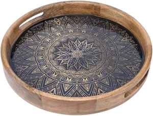 Bandejas de madera para servir Meena, bandeja para servir India, la mejor bandeja para servir, Decoración de mesa - Product Image 2