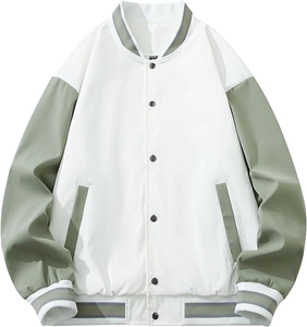 Veste universitaire personnalisée de haute qualité à manches en cuir pour hommes, poids lourd, blouson bombardier coupe-vent élégant à la mode de rue - Product Image 3