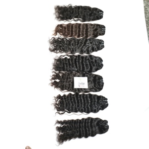 Extensions de cheveux humains naturels de haute qualité, prix de gros, mèches ondulées, non traitées, couleur noire brute, vierges, fabriquées en Inde - Product Image 1