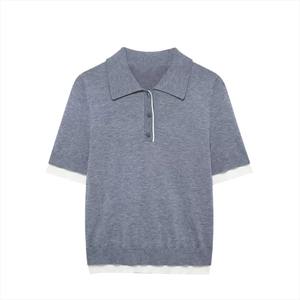 Polos lisos informales de alta calidad para mujer, camisa elegante de verano personalizada para mujer, nuevos polos de algodón con cuello levantado - Product Image 1