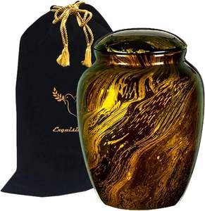 Urna de Cremación de Fibra de Vidrio, Urna para Adultos con Diseño Marmoleado, Urna Funeraria Ligera Hecha a Mano para Cenizas, Gran Oferta con Bolsa de Terciopelo Gratis - Product Image 3