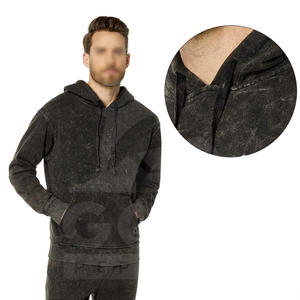 เสื้อฮู้ดดี้ผ้าคอตตอนผสมเนื้อหนาคุณภาพสูง สไตล์สตรีทแวร์ สำหรับผู้ชาย ฤดูหนาว แบบสั่งทำพิเศษ สีซีดแบบวินเทจ ล้างสีแบบแอซิดวอช มีกระเป๋า - Product Image 5