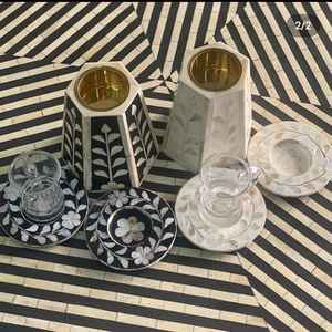 Quemador de incienso de madera de gran oferta con incrustaciones de perlas madre de fragancia Popular y bandeja de quemador de hueso de caja acrílica Mabkhara para uso en automóvil - Product Image 1