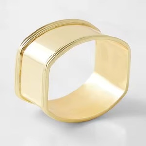 Flower Design Minimalist Brass Napkin <b>Rings</b> With Gold Plated Finished <b>for</b> Stylish Table Decor Napkin Holder - Product Image 2