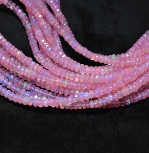 Cuentas de Ópalo de Fuego Etíope AAA de 3-5 mm, Color Durazno/Rosa, Forma Rondelle Facetada, Certificadas por Terceros para la Fabricación de Joyas - Mehrajudin - Product Image 5