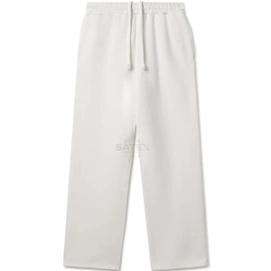 กางเกงวอร์มทรงตรงผ้าฟลีซฟอกสีสไตล์วินเทจลำลองคุณภาพสูงสำหรับผู้ชาย - Product Image 1