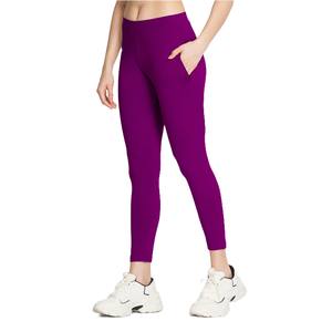 Pantalones de Yoga de cintura alta para mujer, bolsillos laterales dobles, mallas deportivas de punto transpirables para Fitness, logotipo personalizado de alta elasticidad - Product Image 1