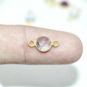 ตัวเชื่อมต่อขนาดเล็กสีดำทำด้วยมือชุบทองตัวเชื่อมต่อพลอยเรียบแบบ Boho เครื่องประดับของขวัญแบบฮิปปี้ - Product Image 2