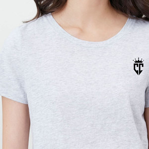 Camisetas de algodón de verano para mujer, camiseta elegante con cuello redondo, de secado rápido, ecológica, diseños de impresión personalizados, punto informal - Product Image 3
