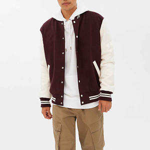 2025 parches bordados personalizados a prueba de viento nuevo Letterman béisbol cuero manga lana cuerpo bombardero poliéster chaquetas Casuales - Product Image 4