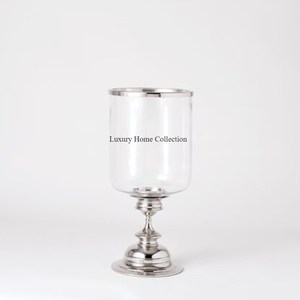 เชิงเทียนทองเหลืองโบราณแบบตั้งโต๊ะ พร้อมฝาครอบแก้วสไตล์วินเทจ สำหรับเทียน votive และเทียนไข ดีไซน์สวยงาม - Product Image 5