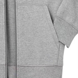 Sweat à capuche zippé surdimensionné de haute qualité, personnalisé, à double couche, à épaules tombantes, lourd, en molleton de coton - Product Image 2