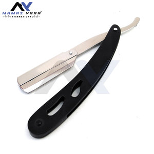 Rasoirs de barbier noirs et argentés, rasoirs droits pour barbe, outil de coupe aiguisé pour des rasages impeccables, système de verrouillage pivotant, personnalisation de la marque - Product Image 2