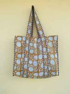 Handmade Indian Block Print Tote Bag Fashionable 100% Cotton Carry Bag New Style Market Bag Gift for Her - Product Image 5