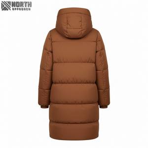 Veste longue et respirante pour femmes, élégante et ultra chaude, avec capuche et remplissage en duvet pour la saison froide d'hiver, mode masculine - Product Image 4
